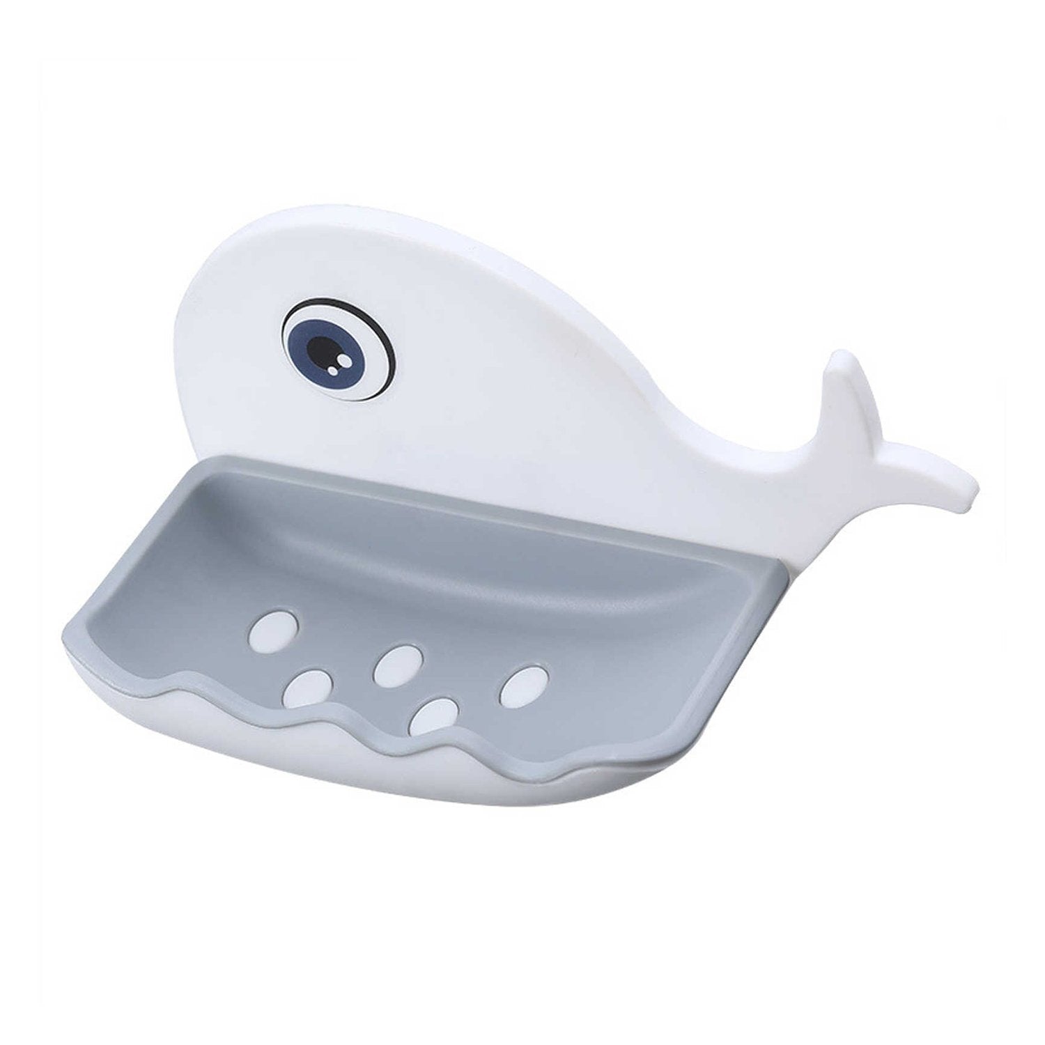 4047A Fish Shape Double Layer Adhesive Waterproof Wall Mounted Soap Bar Holder Stand Rack for Bathroom Shower Wall Kitchen DeoDap