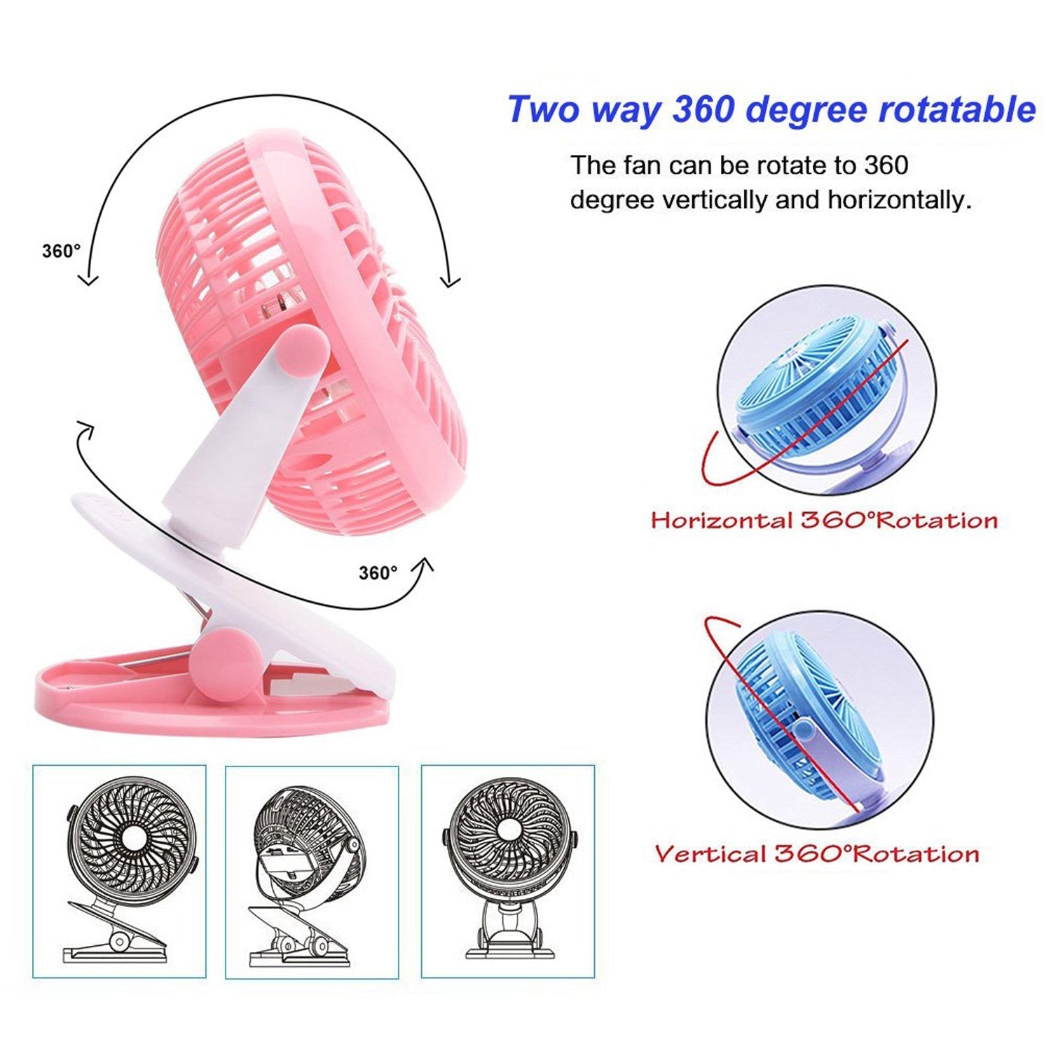 4824 Mini USB Clip Fan widely used in summers for cool down rooms and body purposes. DeoDap
