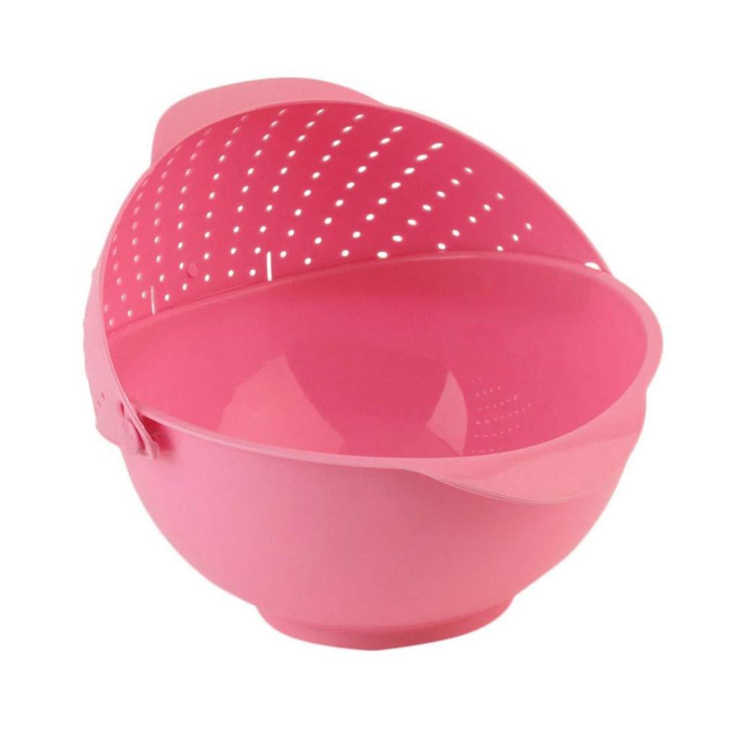 2145  Plastic Revolving Multi Functional Rice, Vegetable Fruit Wash Basket Bowl (Multi Colour) DeoDap