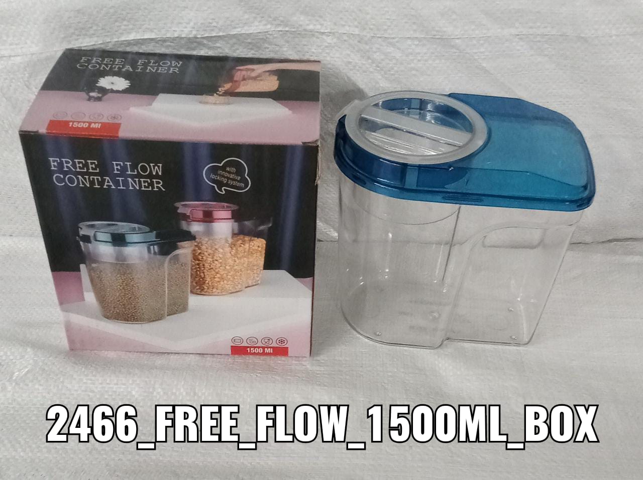 2466 Plastic Storage container Set with Opening Mouth 1500ml 