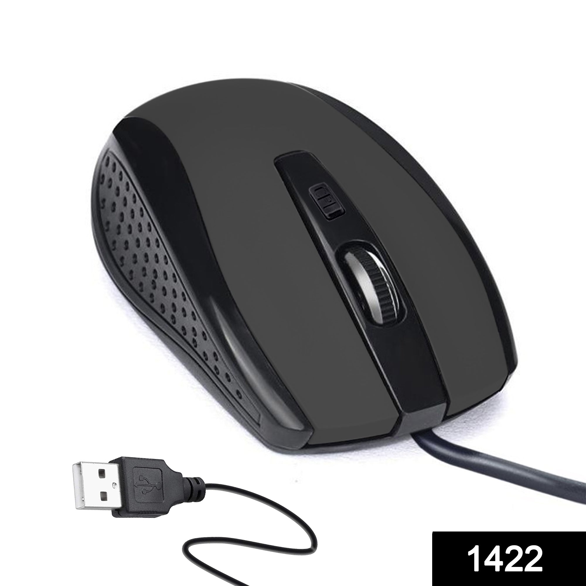 1422 Wired Mouse for Laptop and Desktop Computer PC With Faster Response Time (Black) 