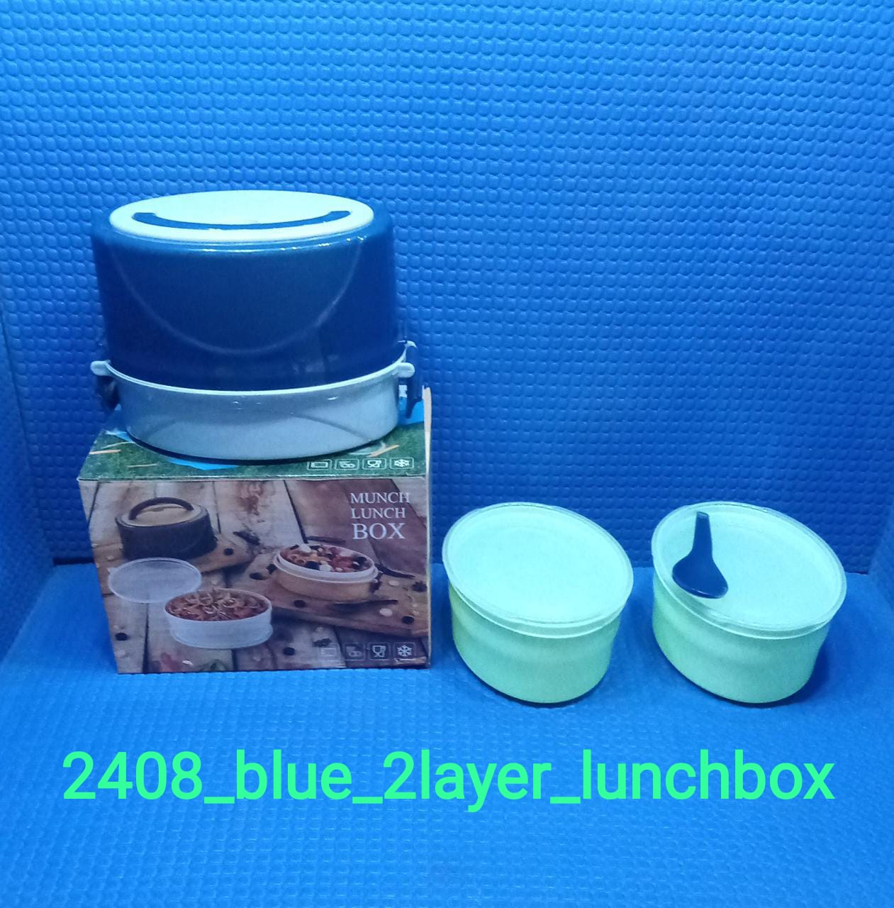 2408 BLUE CLASSIC 2 LAYER LUNCH BOX | AIRTIGHT LUNCH BOX 