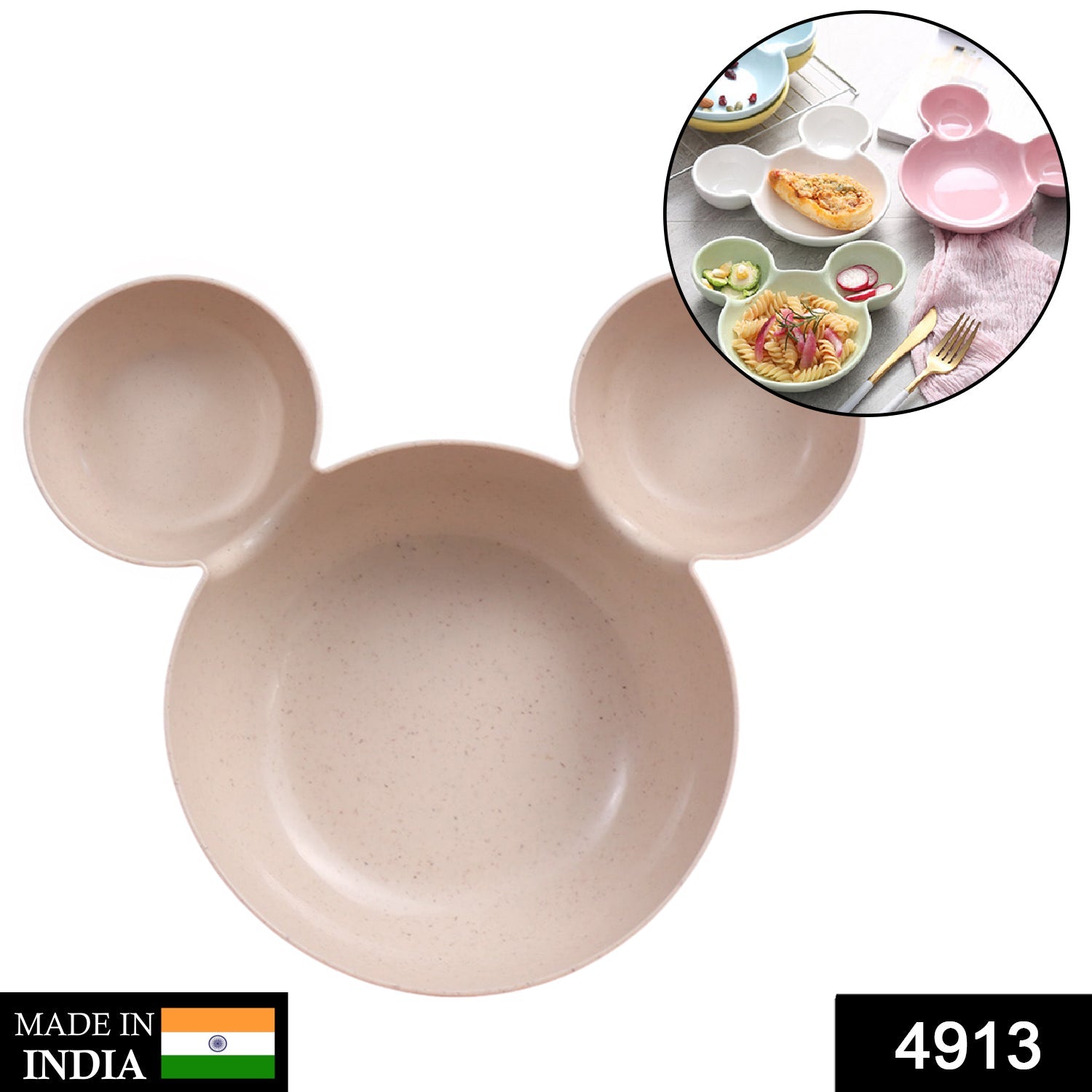 4913 Plate and Small Plate Together Micky Mouse Shape 