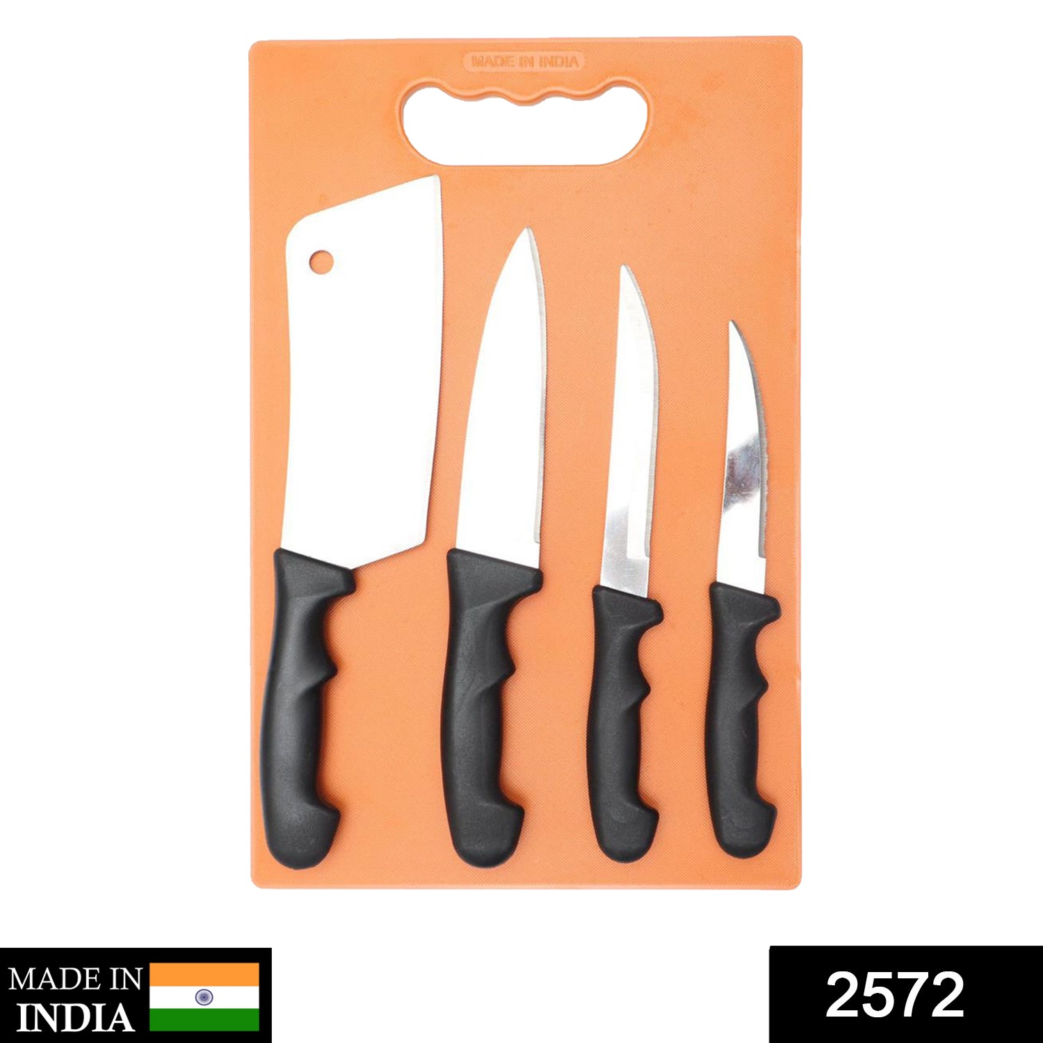 2572 Chopping Board with Knife Set (Pack of 5) DeoDap