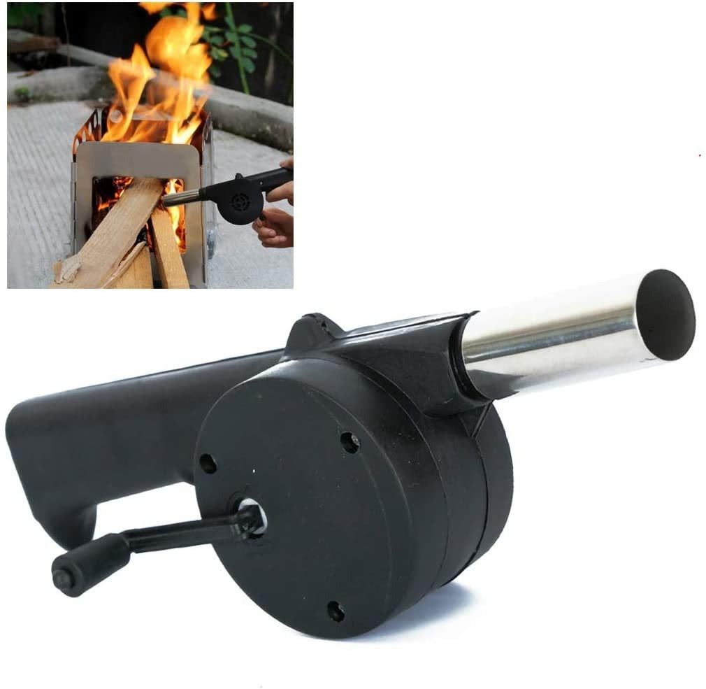 2282 Portable Hand Crank Air Blower Fan for Charcoal Grill BBQ DeoDap