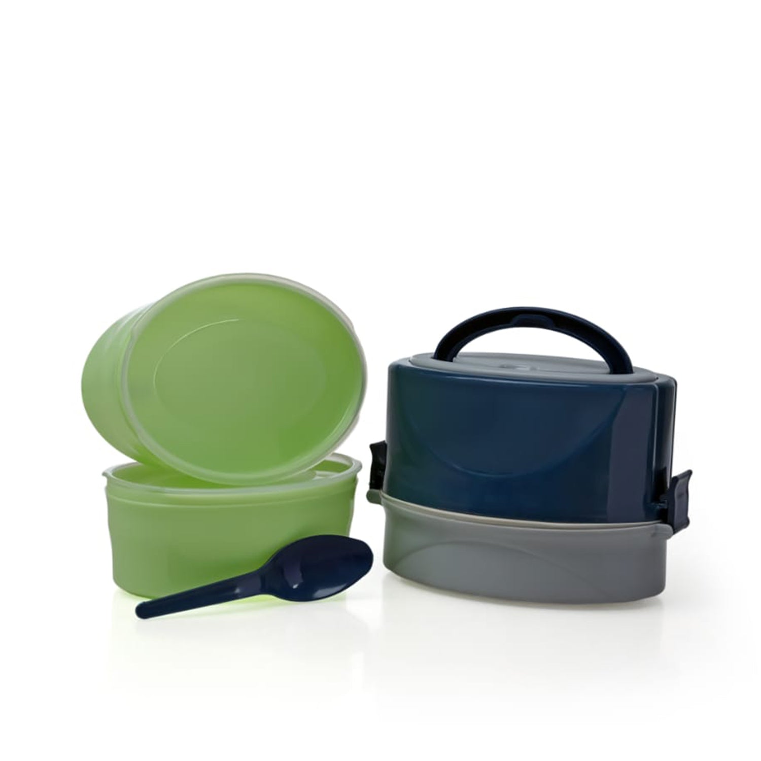 2408 BLUE CLASSIC 2 LAYER LUNCH BOX | AIRTIGHT LUNCH BOX 