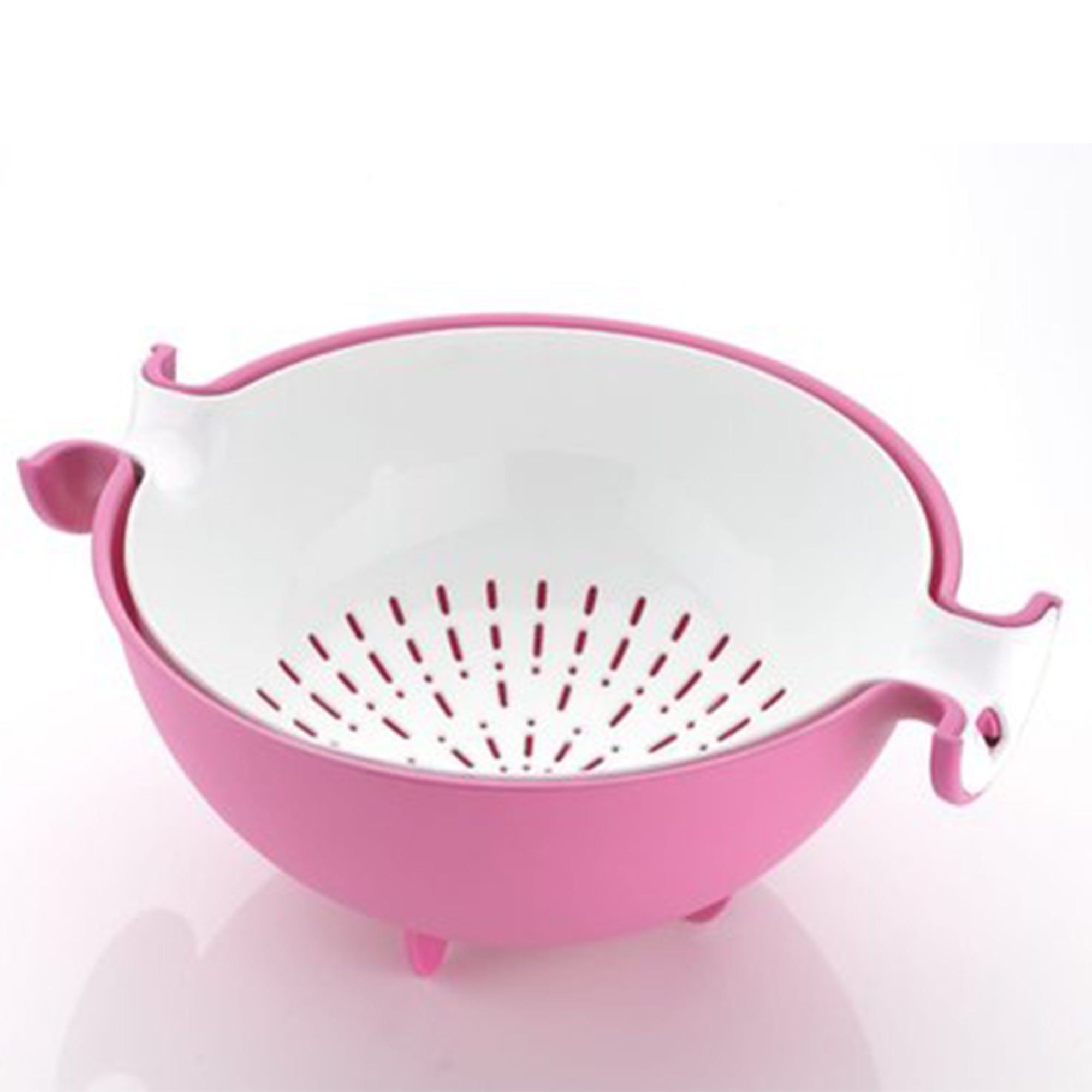 0728 Multifunctional Washing Fruits & Vegetables Basket Strainer and Detachable Drain Basket Bowl DeoDap