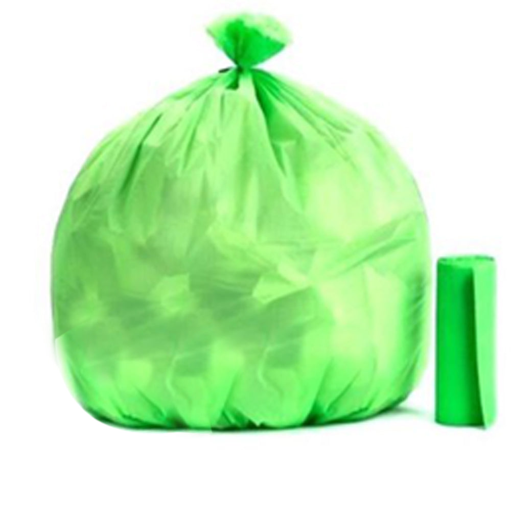 1586 Bio-degradable Eco Friendly Garbage/Trash Bags Rolls (24" x 32") (Green) DeoDap