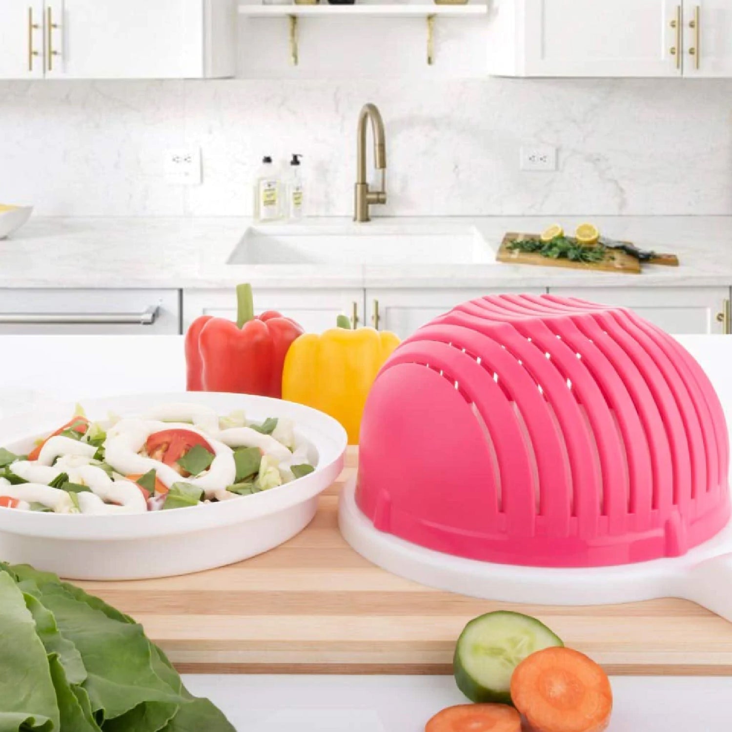 0743 Plastic Wave Shape Easy Salad Maker Chopper Cutter 