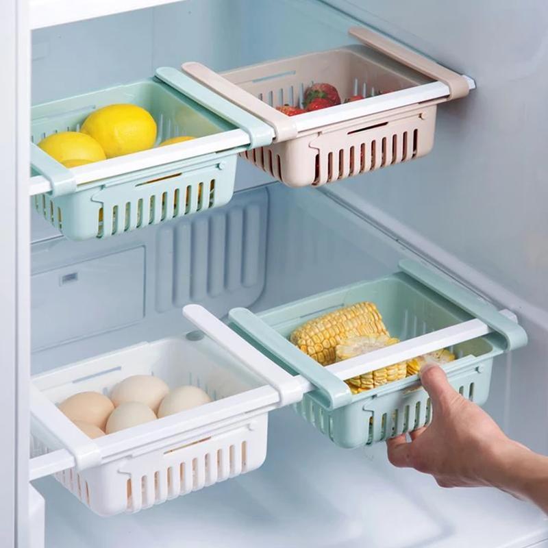 2336 Expandable Adjustable Multipurpose Fridge Storage Basket ( 1 pcs ) DeoDap