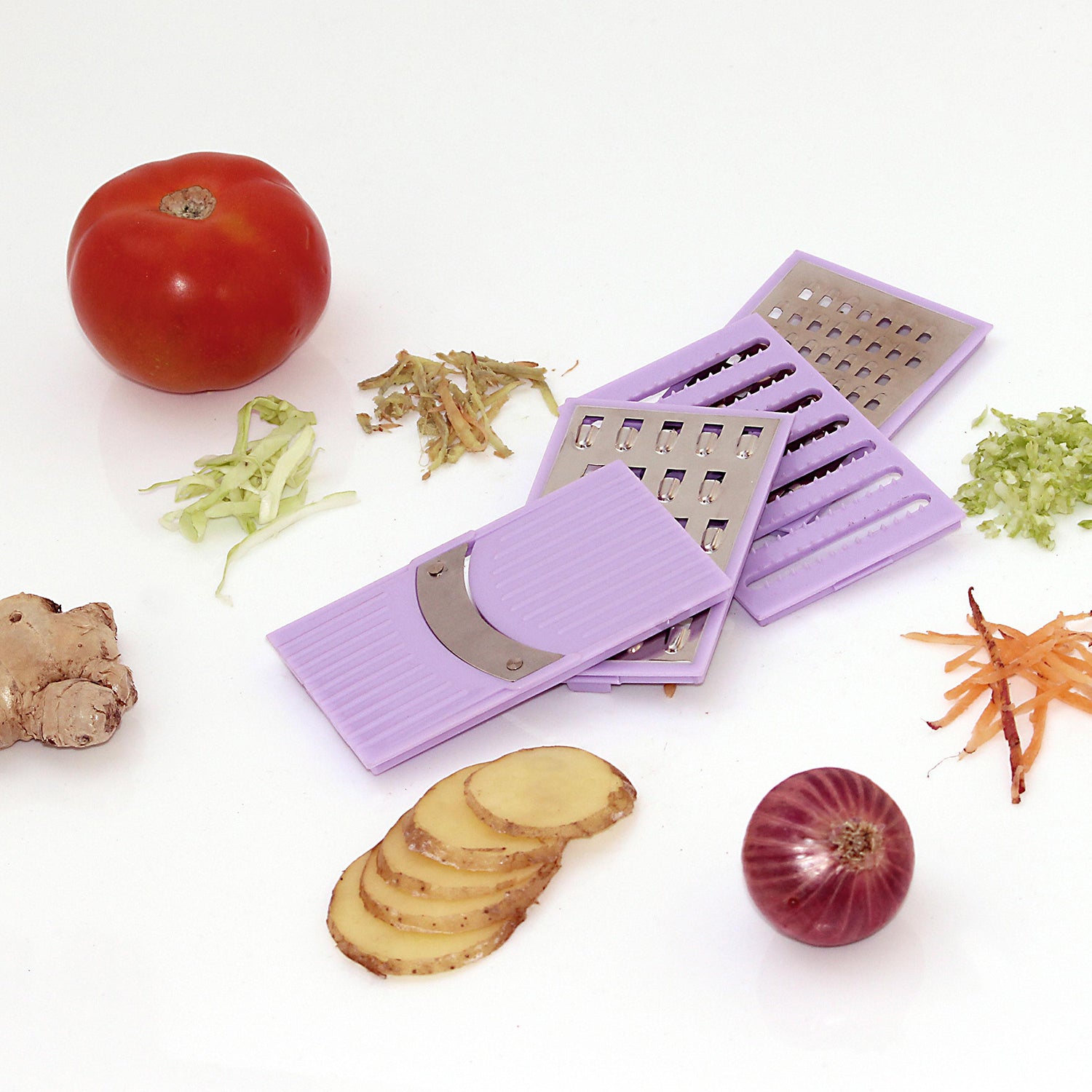 2650 4 In 1 Plastic Vegetable And Fruit Grater And Slicer For Kitchen DeoDap