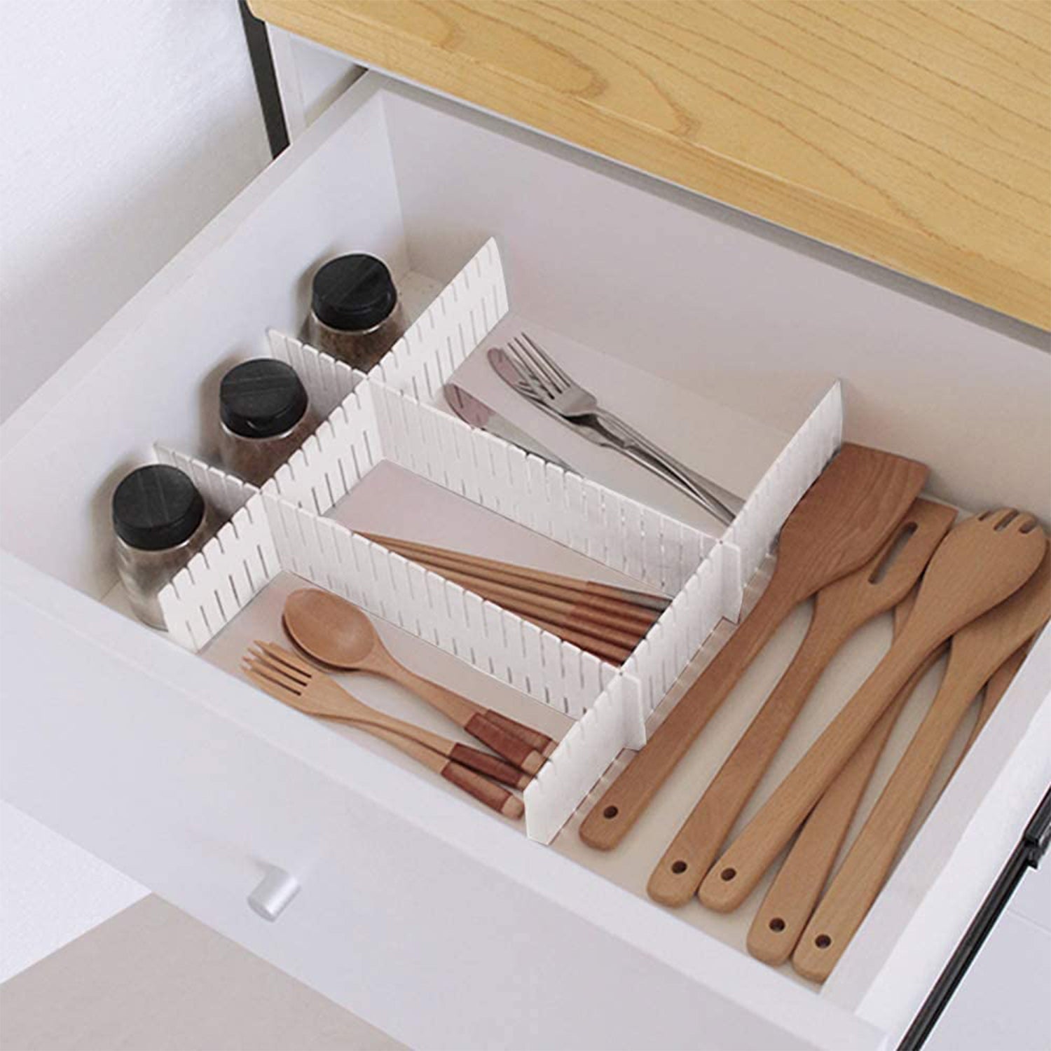 1164A Adjustable Drawer Dividers Organiser Separator 8 Pcs 