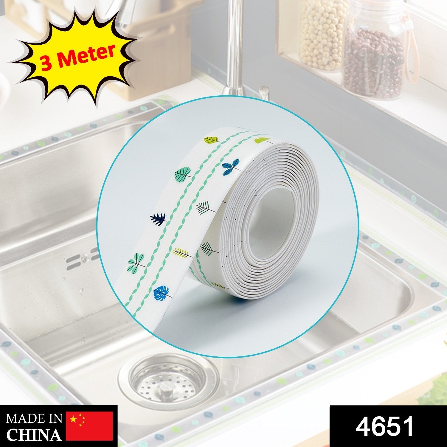 4651 Kitchen Sink Platform Sticker Bathroom Corner Tape (3Meter Size) DeoDap