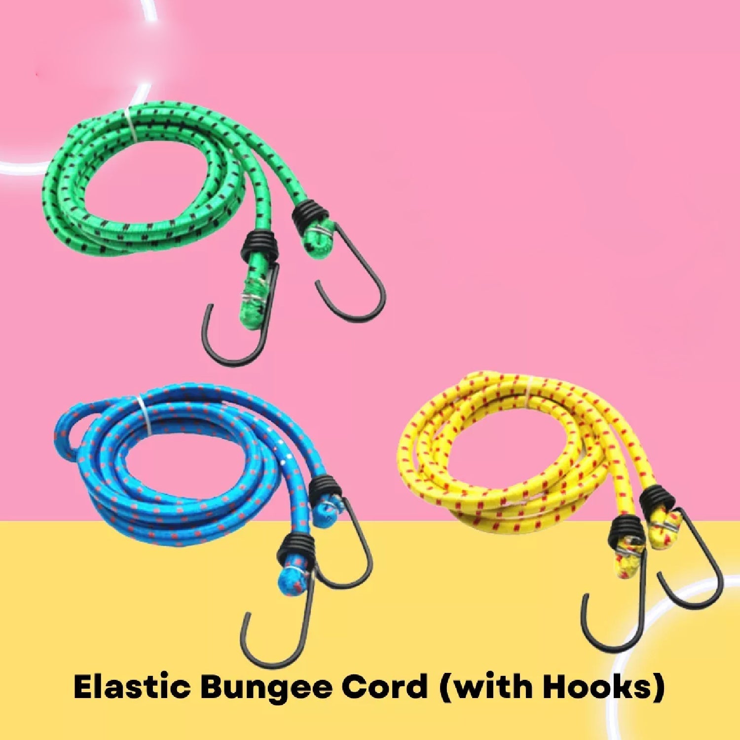 9067 High Strength Elastic Bungee, Shock Cord Cables, Luggage Tying Rope with Hooks DeoDap