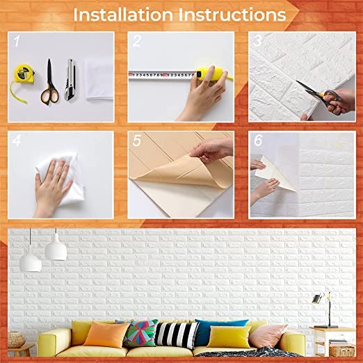 9295 Design Wallpaper 3D Foam Wallpaper Sticker Panels I Ceiling Wallpaper For Living Room Bedroom I Furniture, Door I Foam Tiles (Size - 73x70 cm) DeoDap