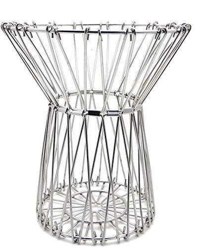 3040 Multipurpose Fruit Basket Stainless Steel Wire Bowl Foldable Basket for Vegetable / Fruits / Dining DeoDap