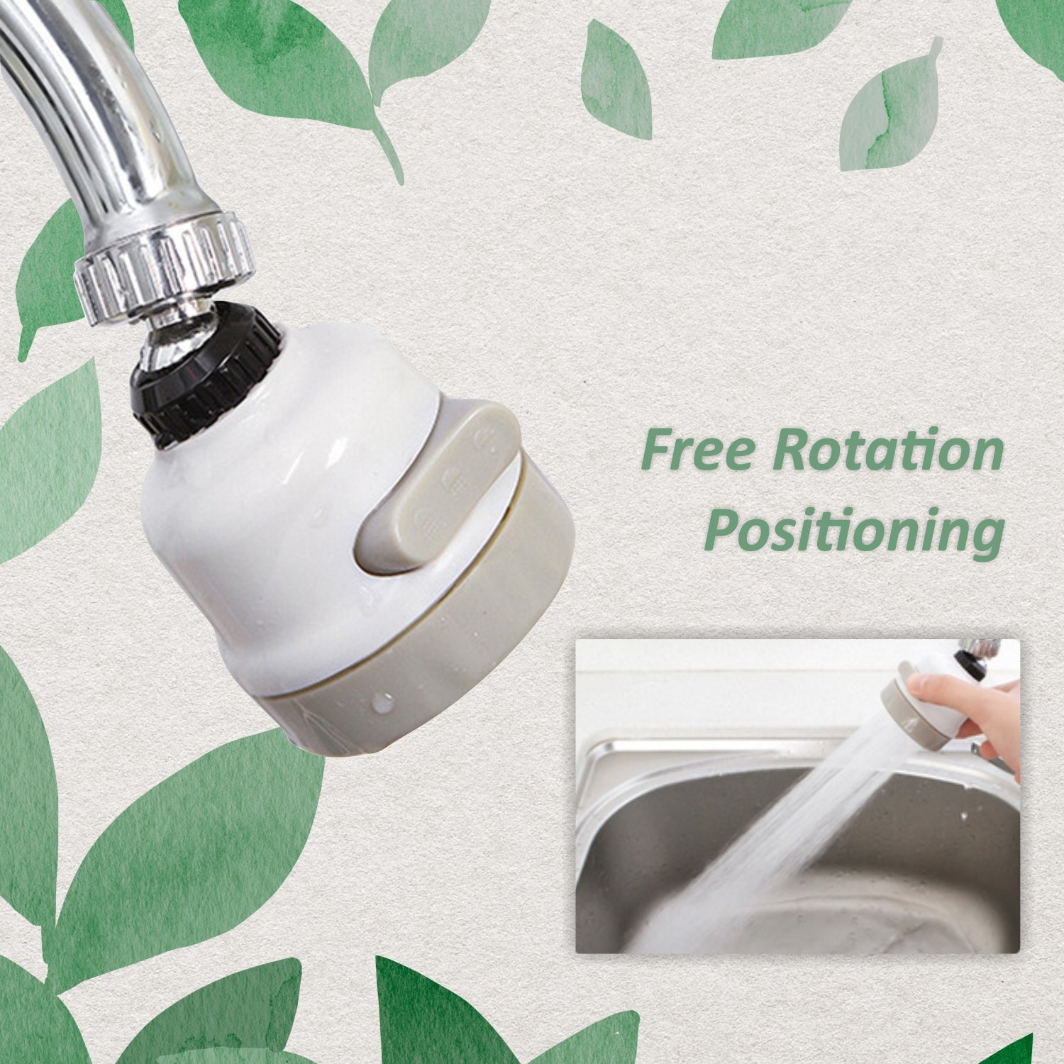 1589 Rotatable Splash Proof 3 Modes Water Saving Nozzle Filter Faucet Sprayer DeoDap