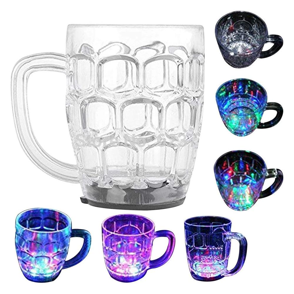 619 Led Glass Cup (Rainbow Color) DeoDap