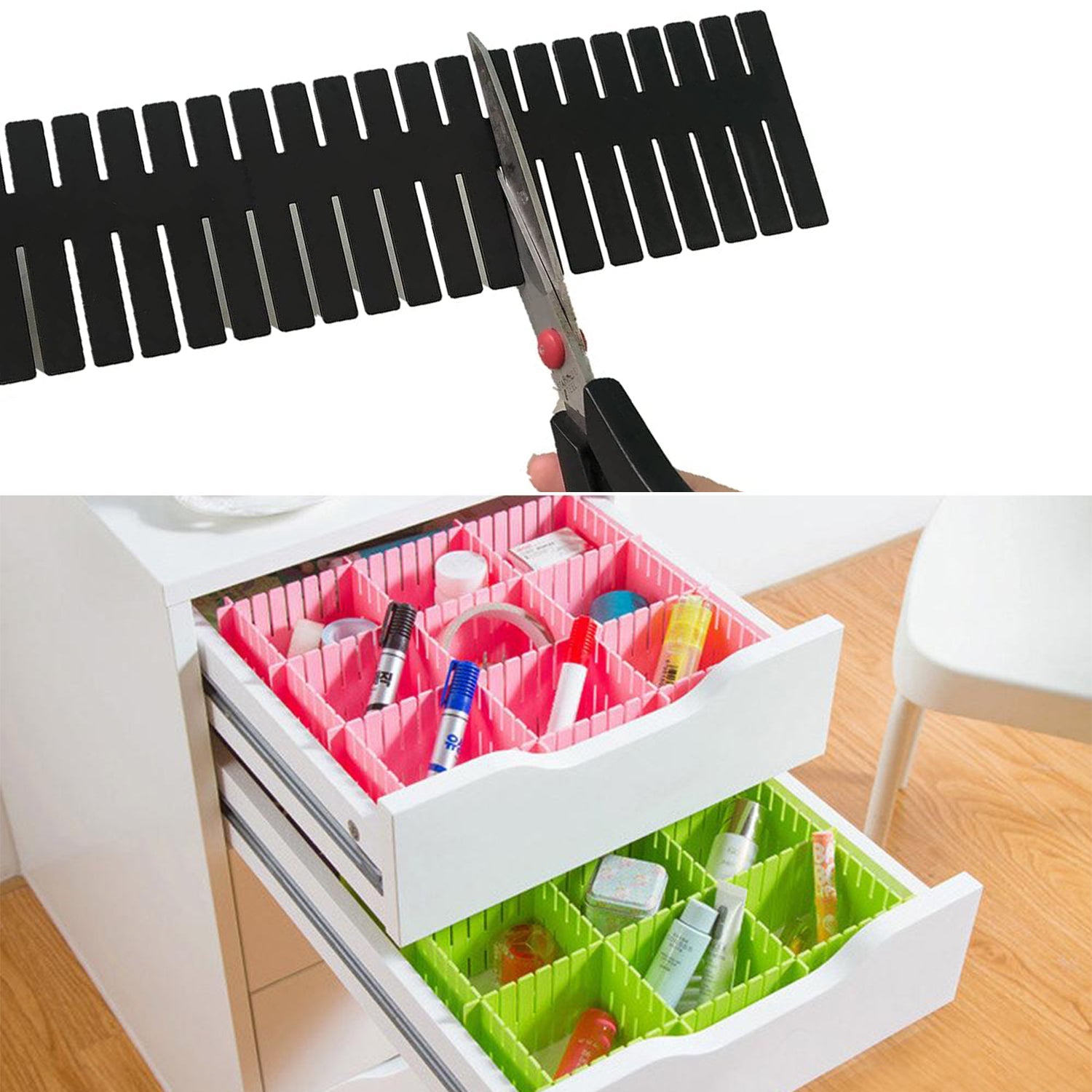 1079A Adjustable Drawer Organizer and Kitchen Board Divider (Pack of 6Pcs) 