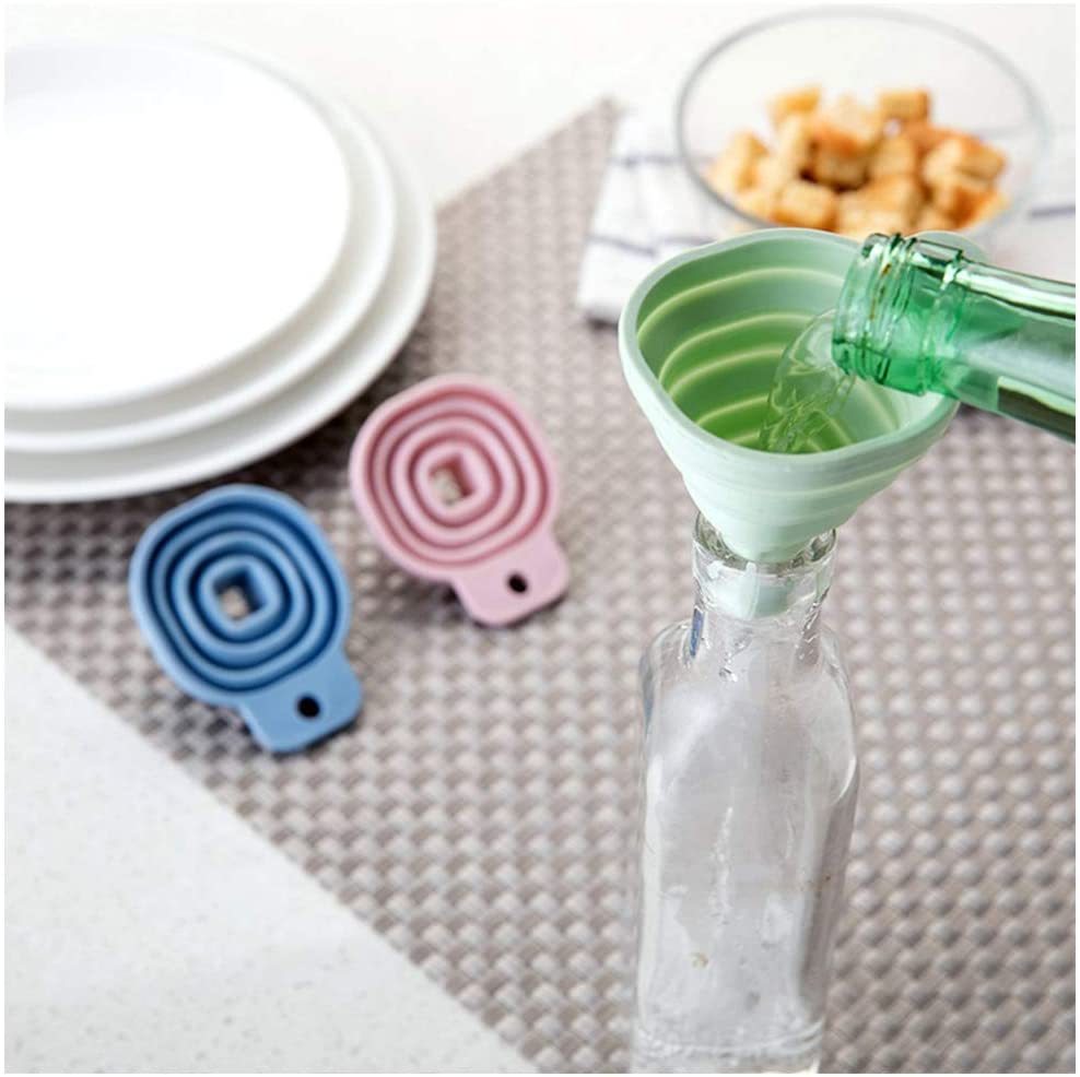 0828 Flexible Silicone Foldable Kitchen Funnel for Liquid/Powder Transfer Hopper Food (Small) DeoDap