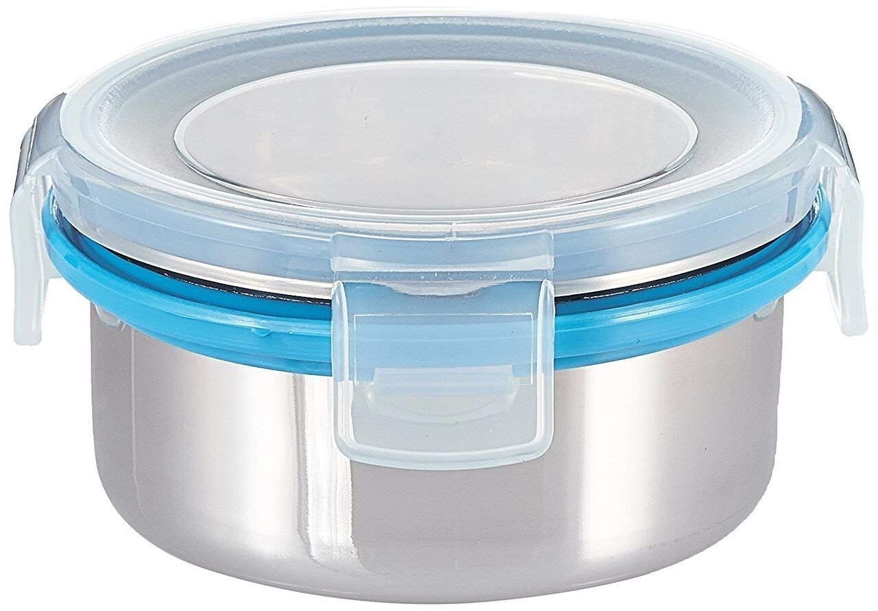 2201 Compact Stainless Steel Airtight Lunch Box Set - 4 pcs (3 Leakproof Containers and 1 Bottle) DeoDap