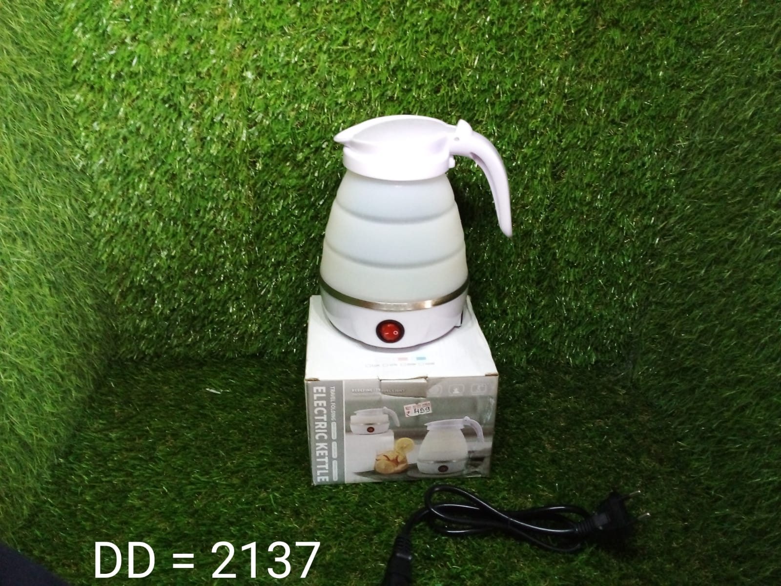 2137 Silicone Foldable Collapsible Electric Water Kettle Camping  Boiler 