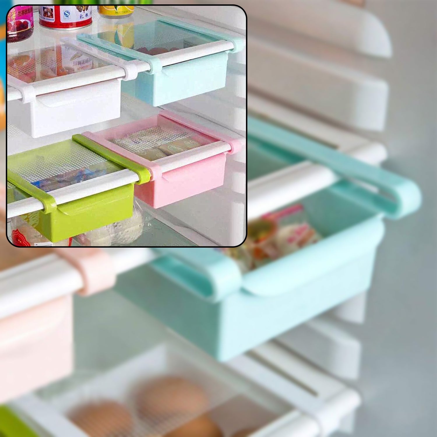 0160 Fridge Space Saver Organizer Slide Storage Racks Shelf (1 pcs) 