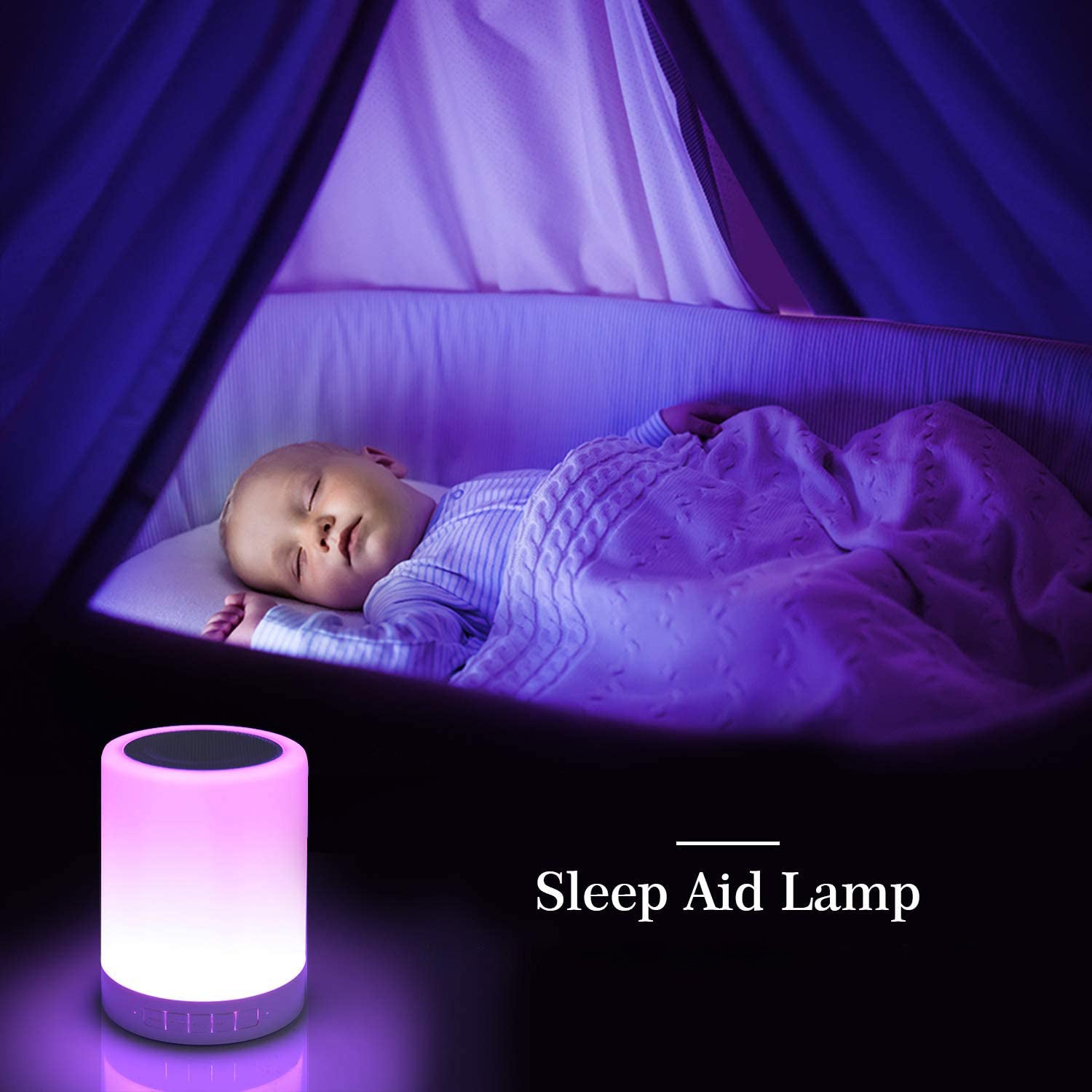 6249 Wireless Night Light LED Touch Lamp Speaker DeoDap