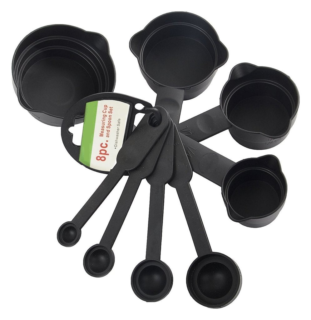 2190 Plastic Measuring Cups and Spoons Set with Box (8 pcs) DeoDap