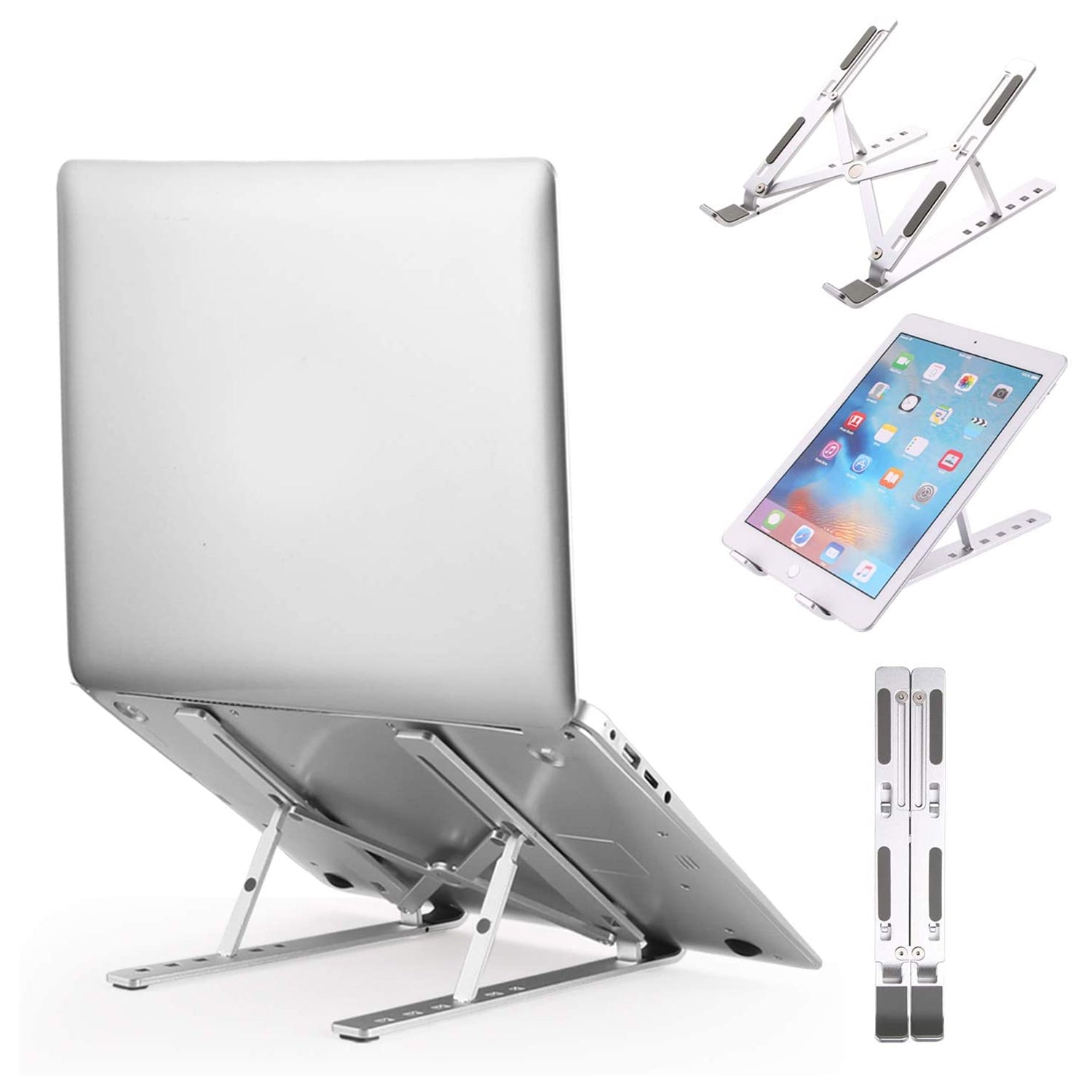 1320 Adjustable Laptop Stand Holder with Built-in Foldable Legs and High Quality Fibre 