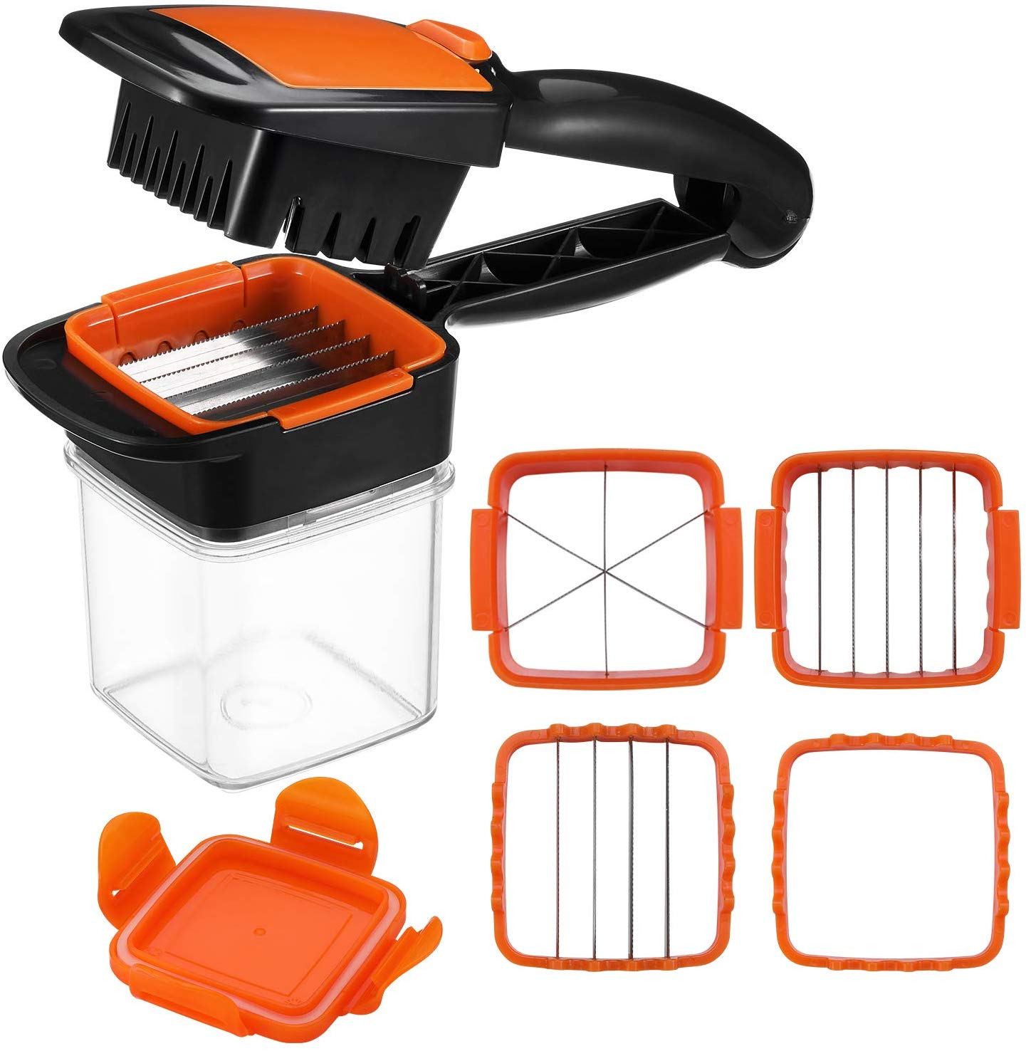 7036 B Grade Vegetable Dicer Multi Chopper Set 5 in 1 Cutting Blades DeoDap