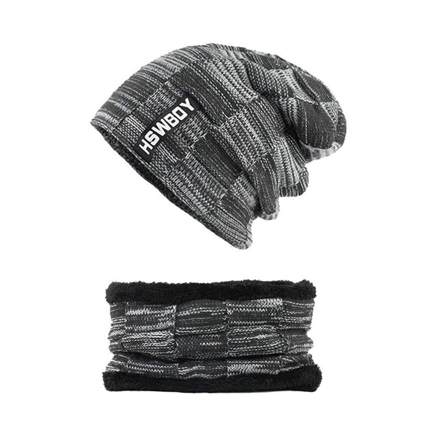 6066 Ultra Soft Unisex Woollen Beanie Cap Plus Muffler Scarf DeoDap