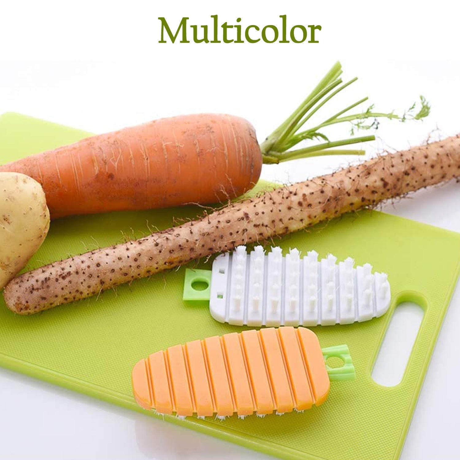 2950 Vegetable Scrubbing Brush, Vegetable Scrubber Non‑Toxic Fruit Brush Carrot Shape Vegetable Brush for Potato for Vegetable DeoDap