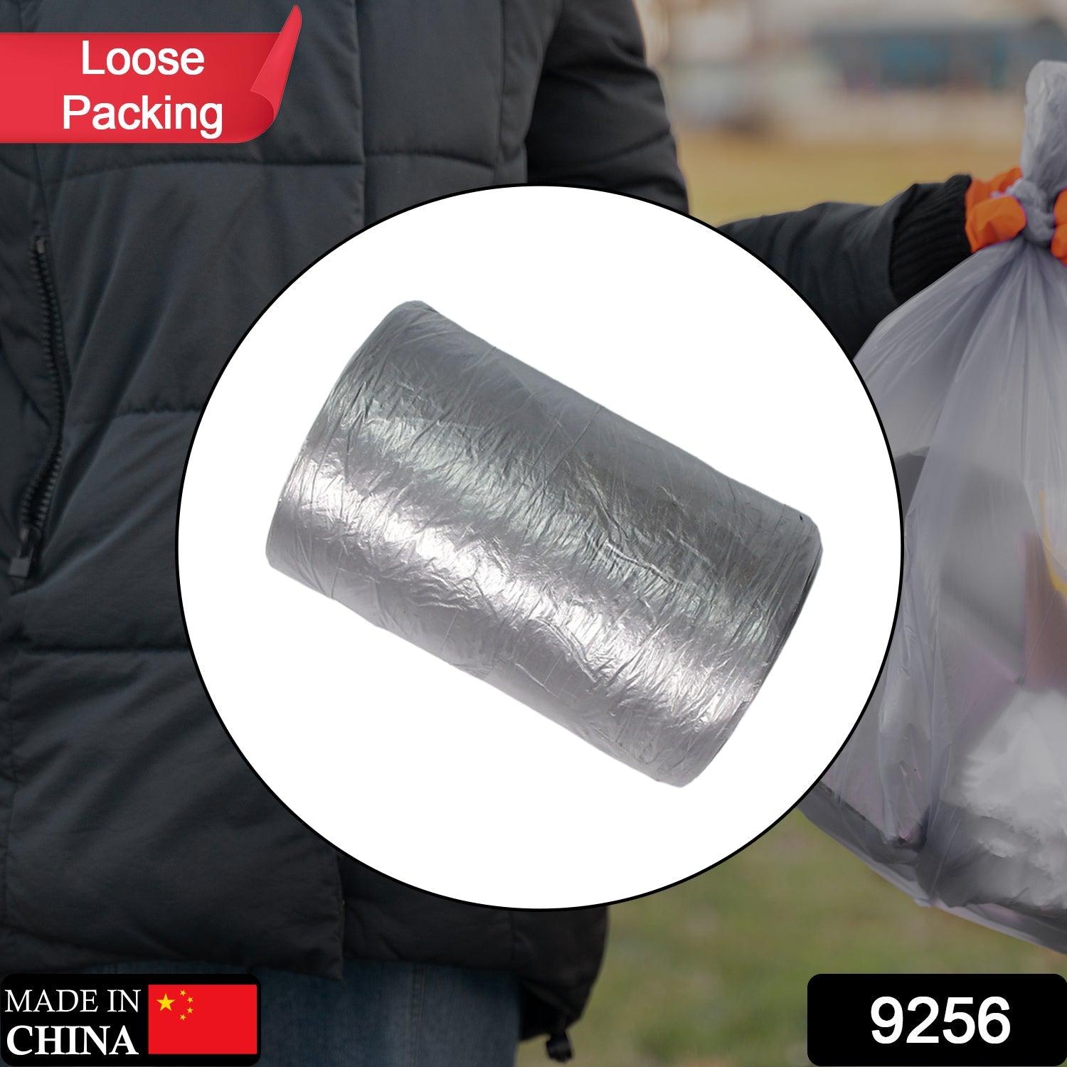 9256 1Roll Big Grey Garbage Bags/Dustbin Bags/Trash Bags 