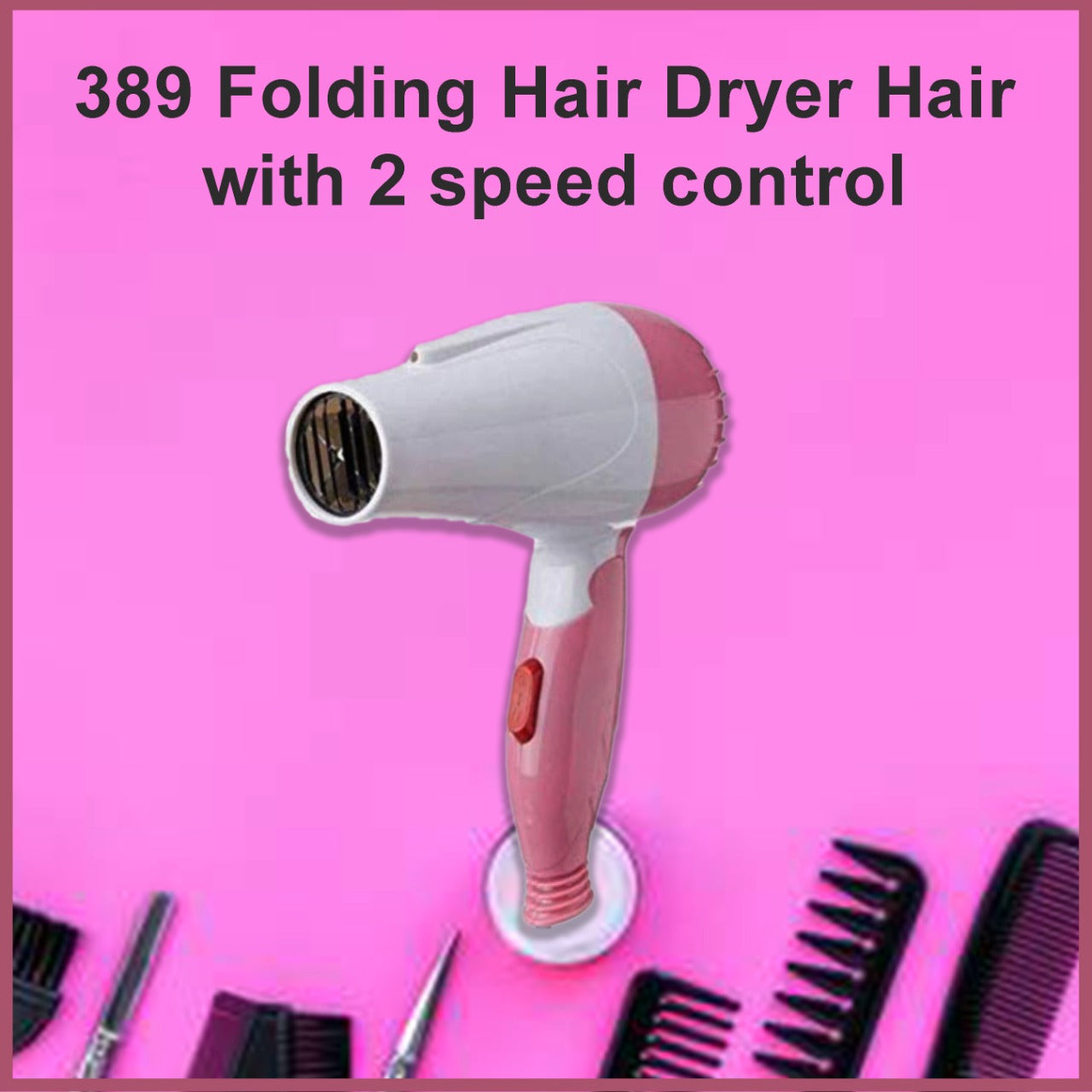 389 Folding Hair Dryer Hair with 2 speed control DeoDap