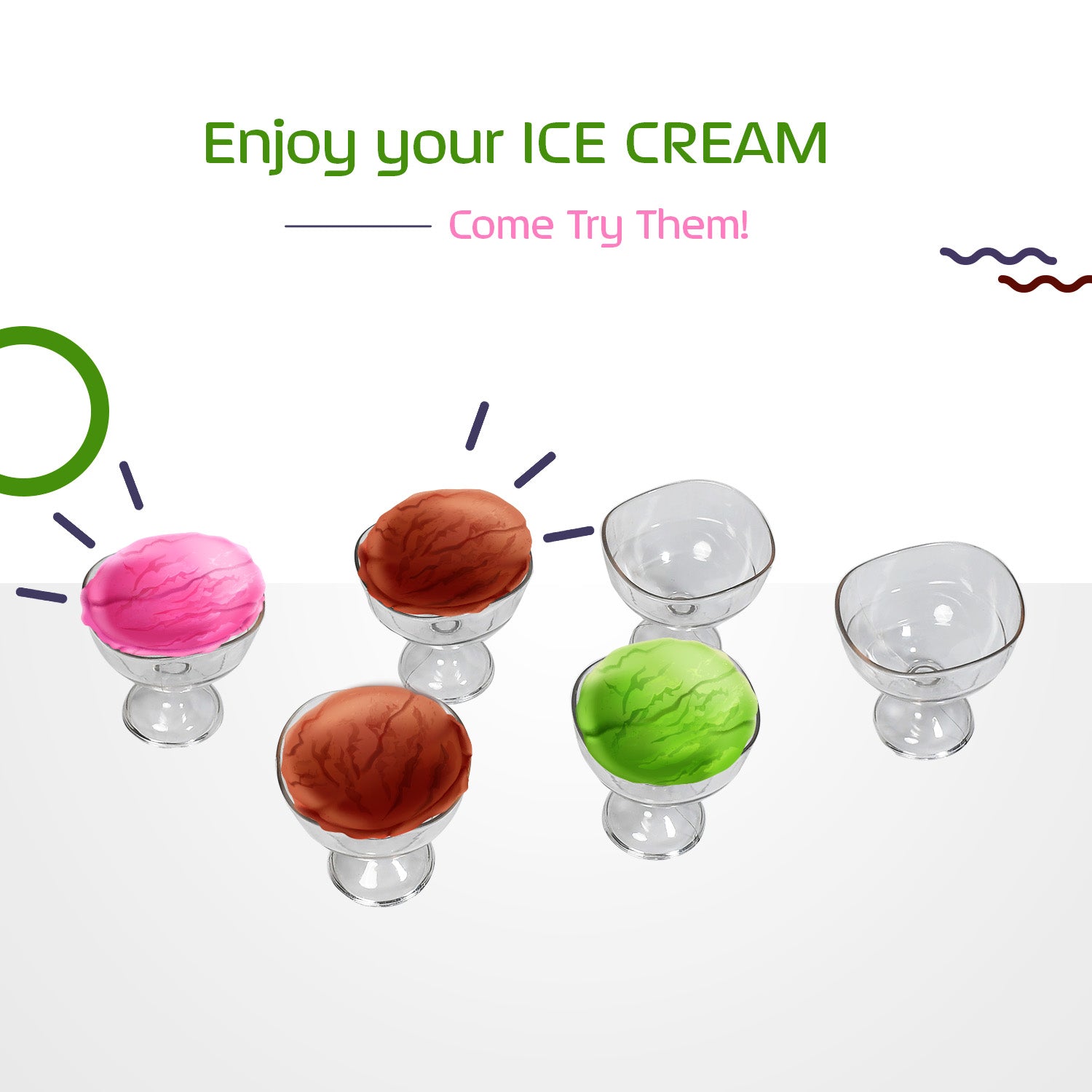 5297 Royal Style Dessert & ICE Cream Cup Bowl Plastic 6pcs For Home , Office & Party Use DeoDap