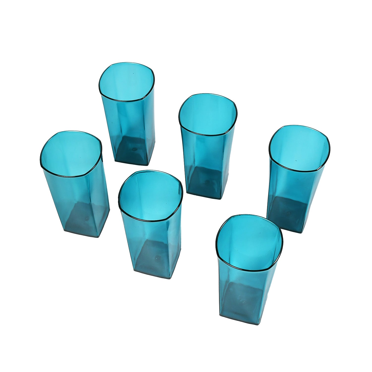 2353 Premium Juice and Water Glasses Set of 6 Transparent, 300ml, Drinking Water Glasses Stylish & Crystal Square Highball Glasses for Water, Juice & Cocktails, Glass Set of 6 for Water DeoDap
