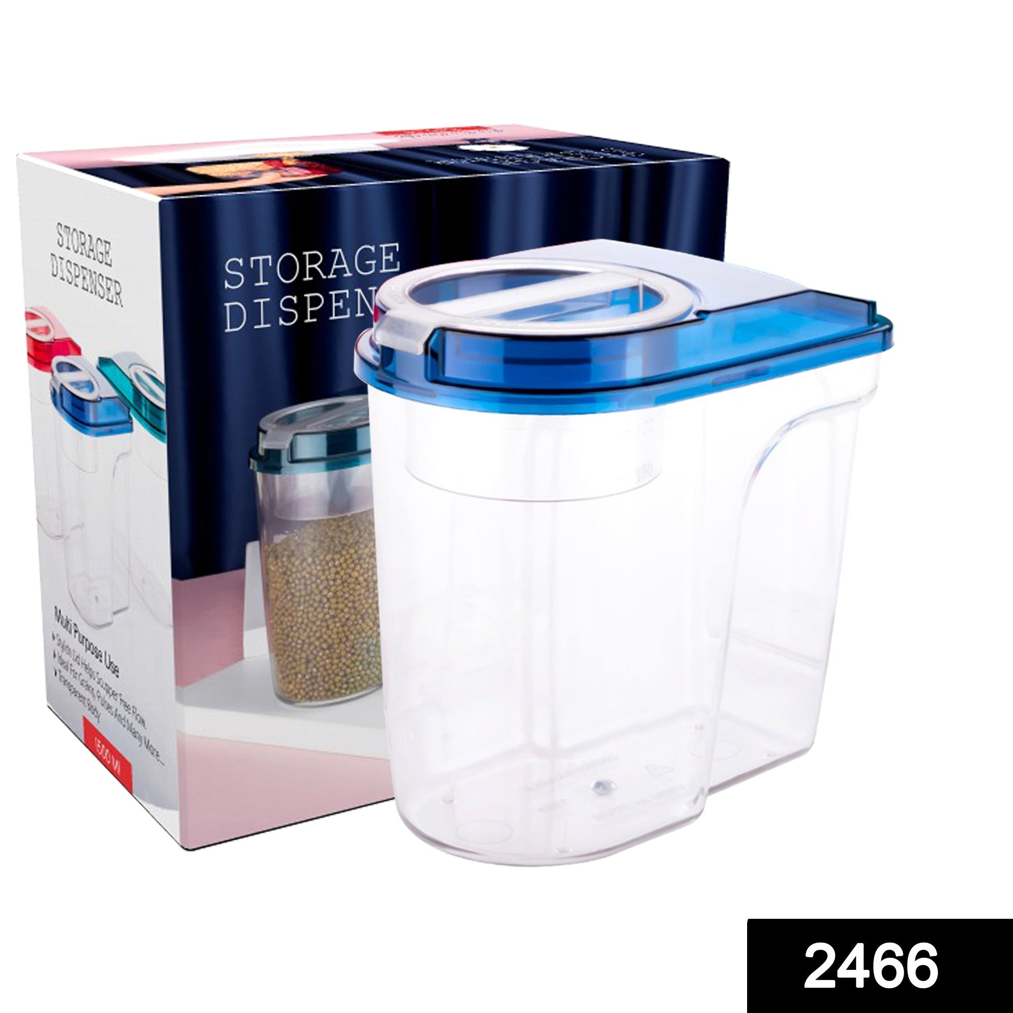 2466 Plastic Storage container Set with Opening Mouth 1500ml 