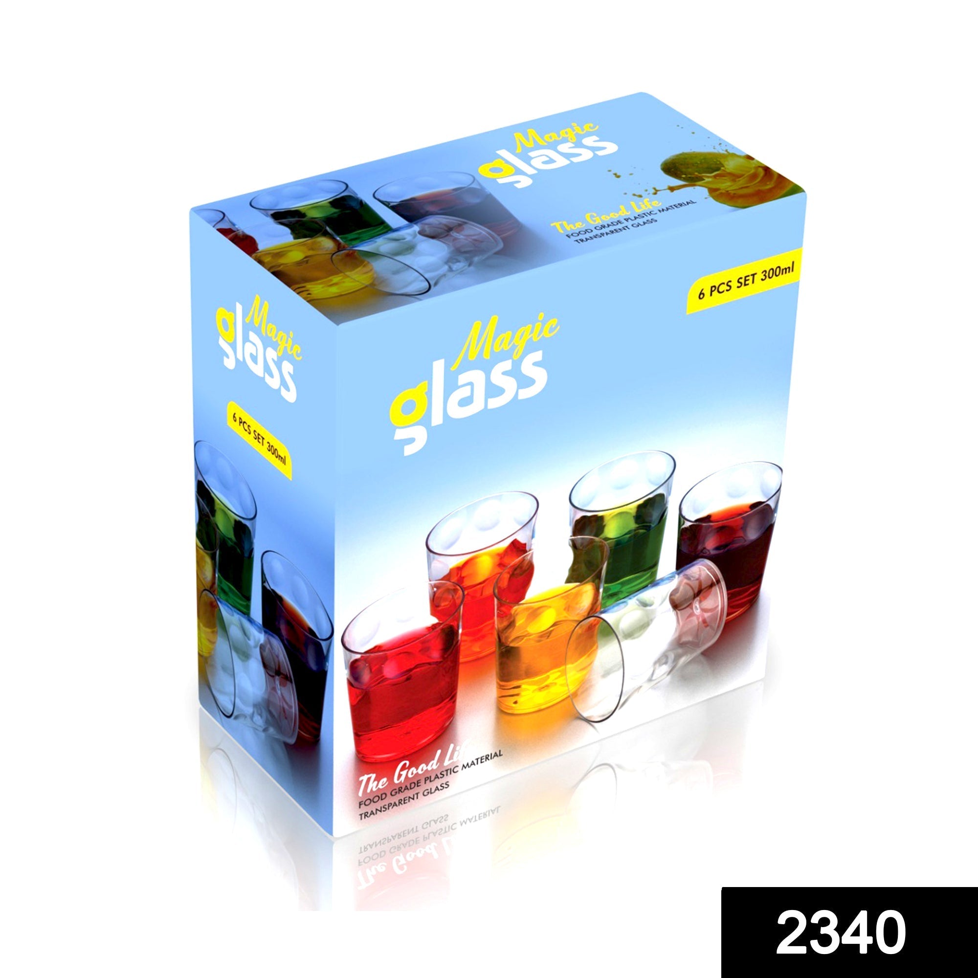 2340 Multi Purpose Unbreakable Drinking Glass (Set of 6 Pieces) (300ml) DeoDap