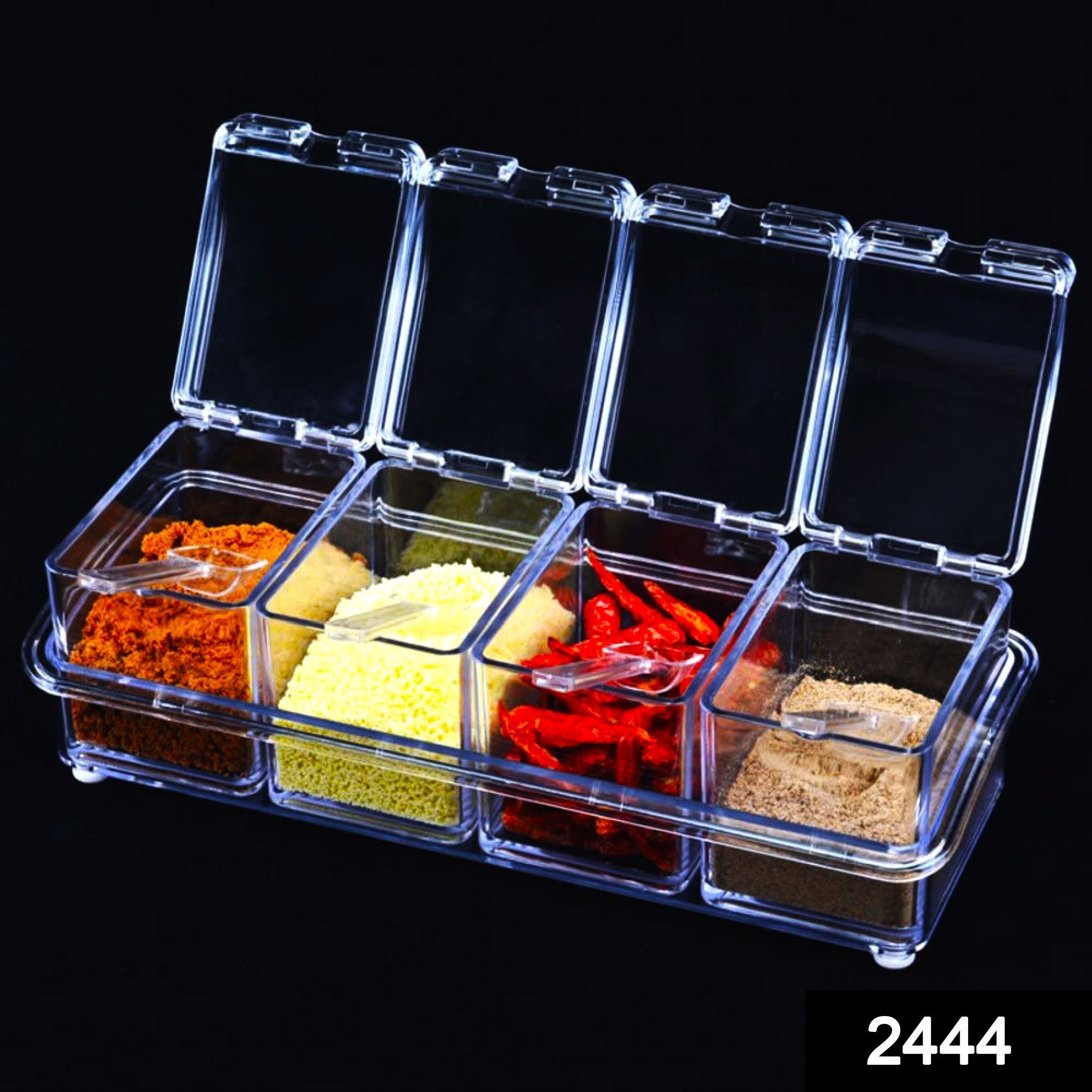 2444 Crystal Seasoning Acrylic Box Pepper Salt Spice Rack DeoDap