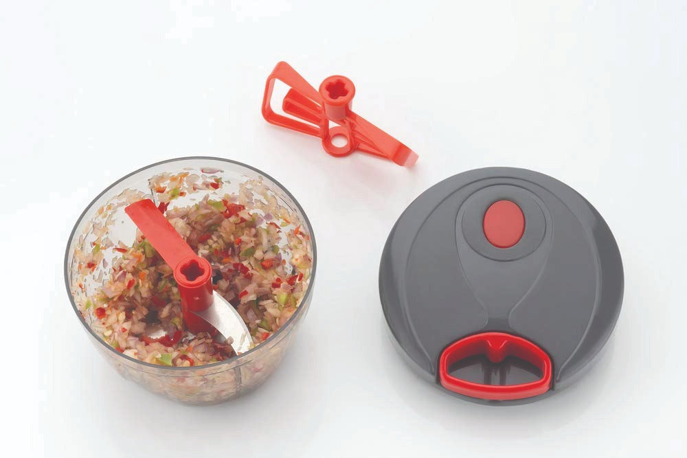 0197 Manual 2 in 1 Compact & Powerful Hand Held Vegetable Chopper/Blender 