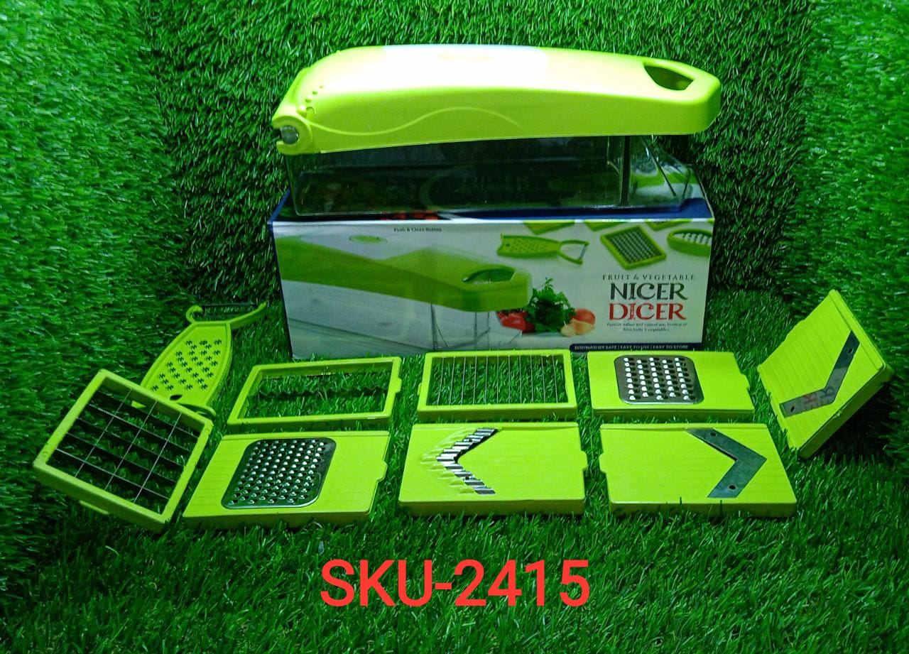 2415 Vegetable Cutter Chopper Chipser for Kitchen 12 in 1 (11 Blade and 1 Peeler) 