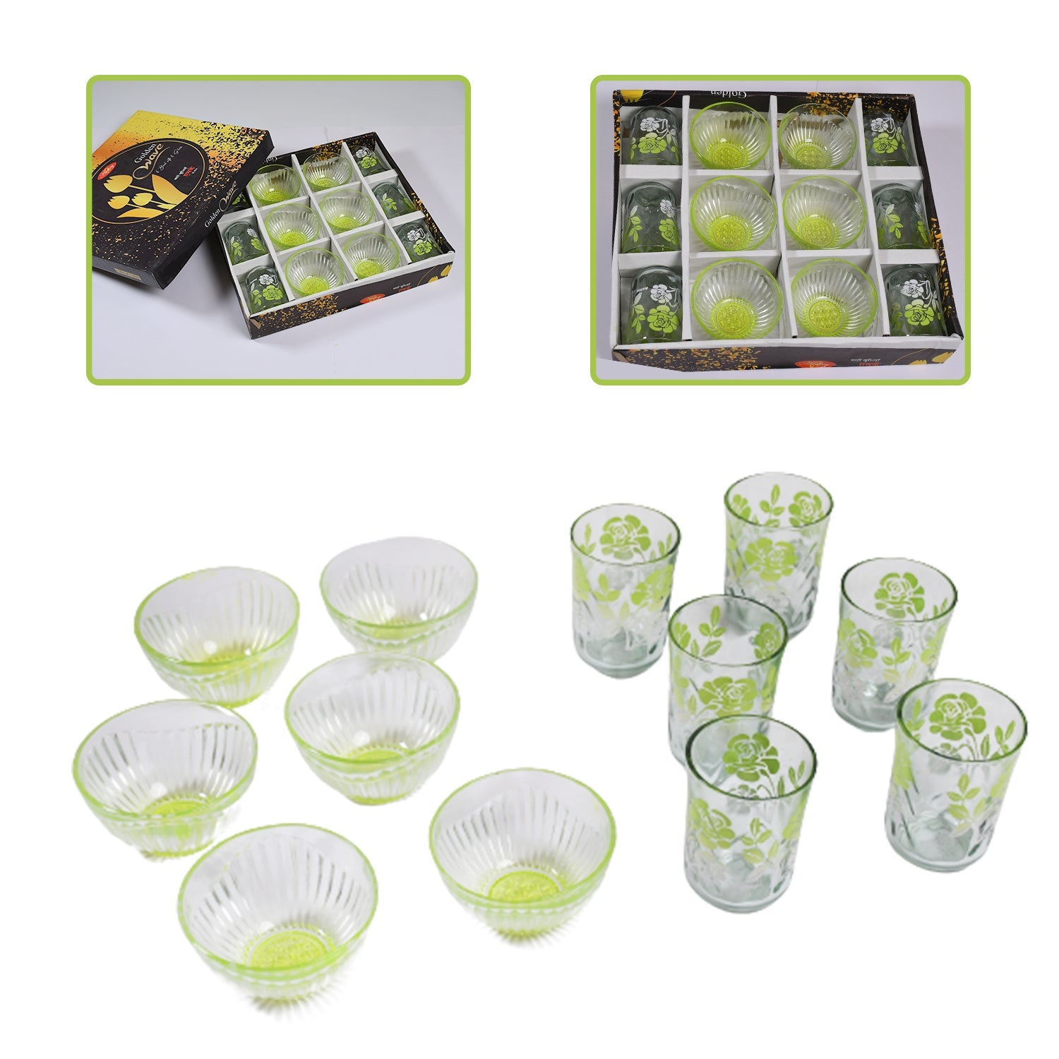 7133 Round 6 Glass With 6 Bowl Set, All Purpose Serving Set For Home & Kitchen Use 